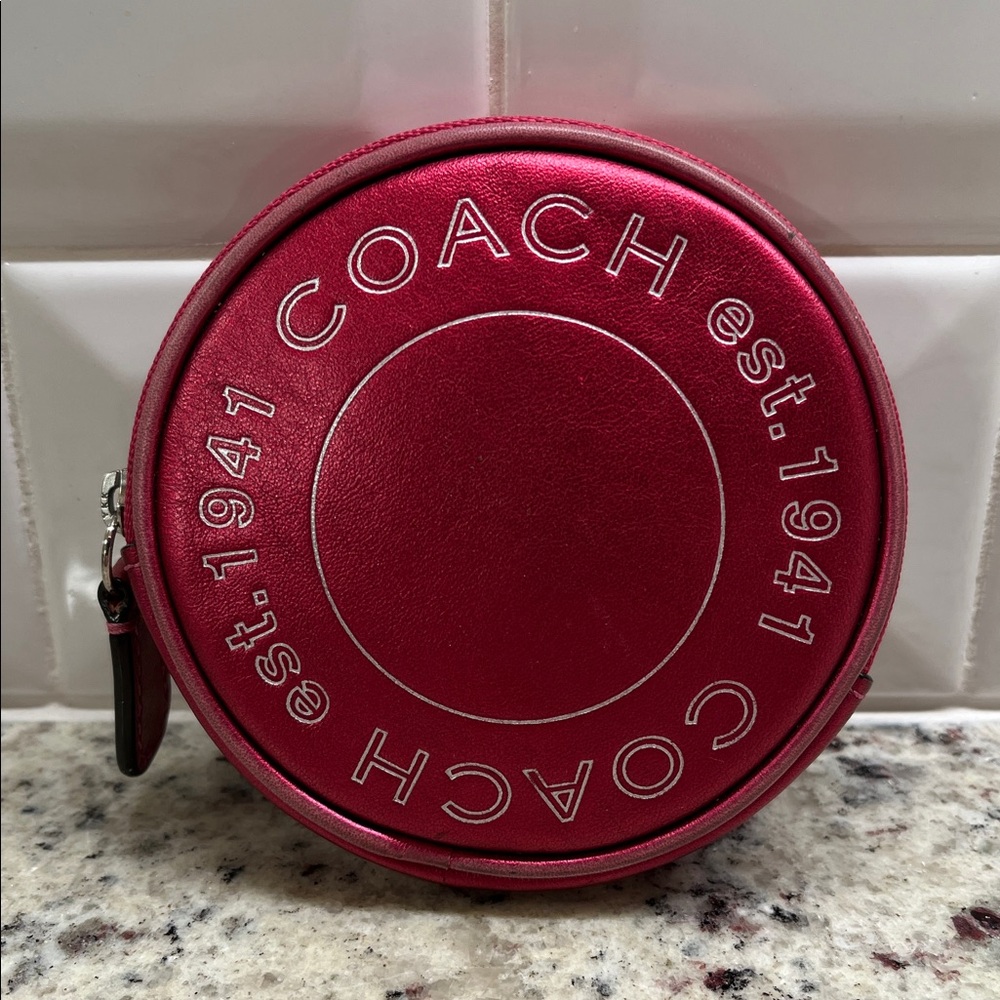 Coach 1941 Metallic Raspberry Coin Purse EUC - Picture 4 of 11